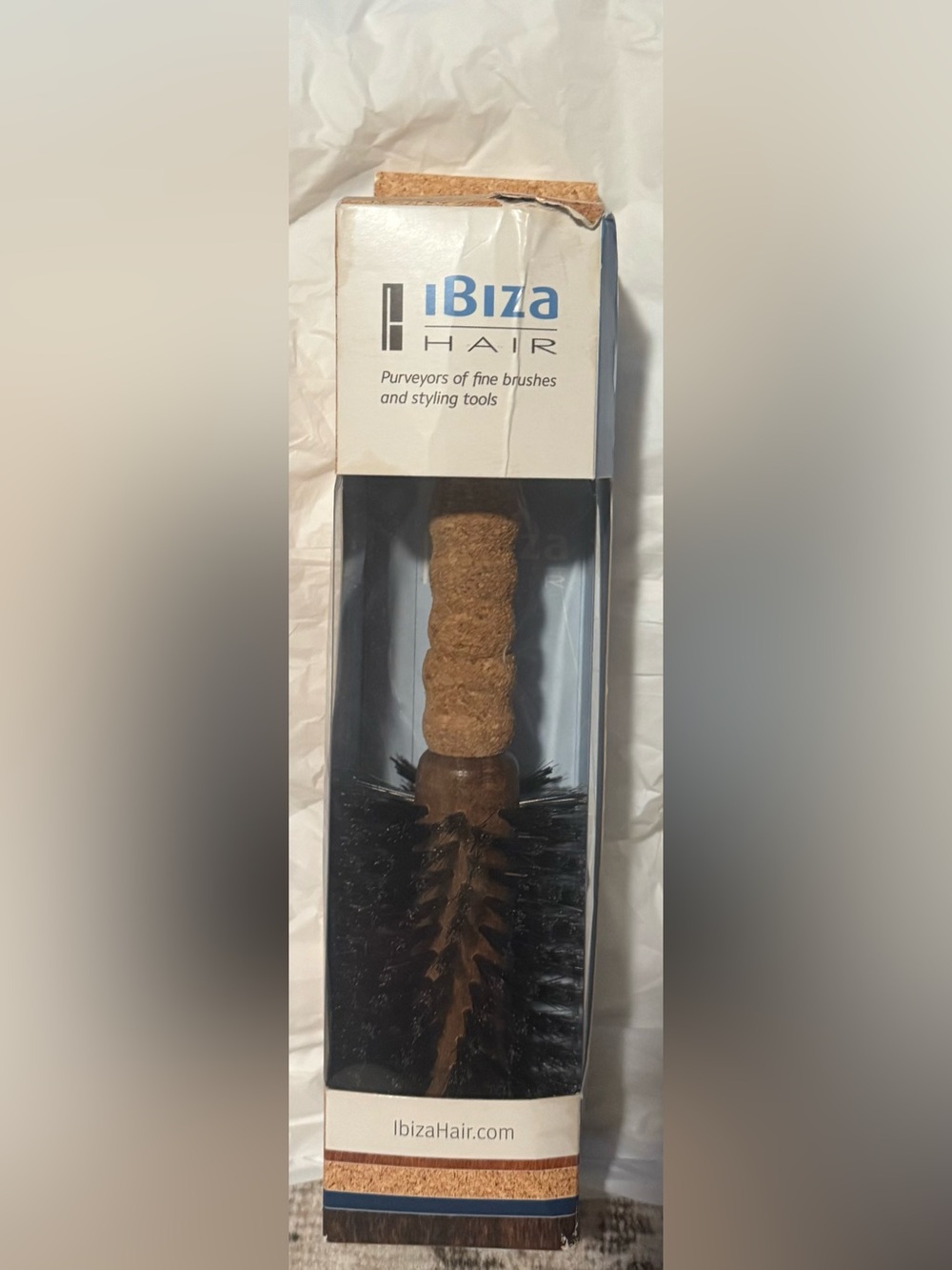 Ibiza Hair Cork Handle Round Brush – Black Bristles IBIG4